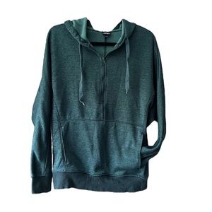 Mono B half zip hoodie fleece green oversize drop shoulder size Small to Medium